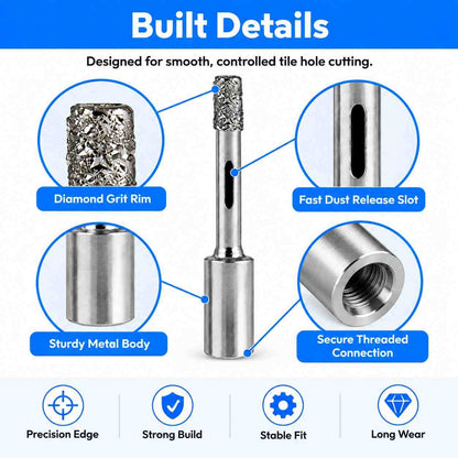 Implemental Diamond Core Bit Tile Cutter Threaded - 1