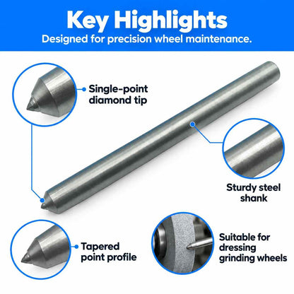 Implemental Diamond Dresser Single Point Grinding Wheel Tapered Point Tool 1/2 Inch x 6 Inch (2.0 CARAT) - 1