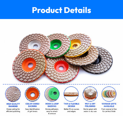Diamond Polishing Disc 4"Set of 2
