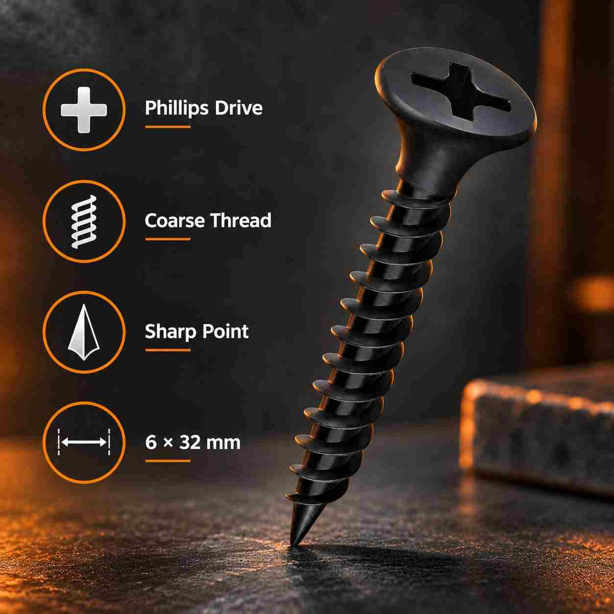 Dry wall Screws-6 X 32MM-Pack of 200Pcs