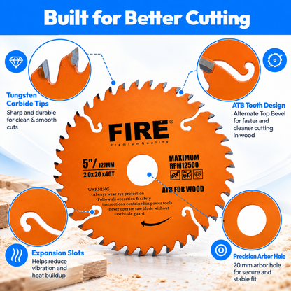 Fire Circular Saw Blade TCT ATB For Wood