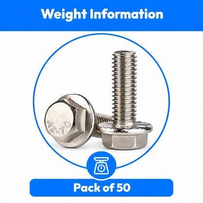Flanged Hex Bolts-Pack of 50