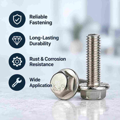 Flanged Hex Bolts-Pack of 50