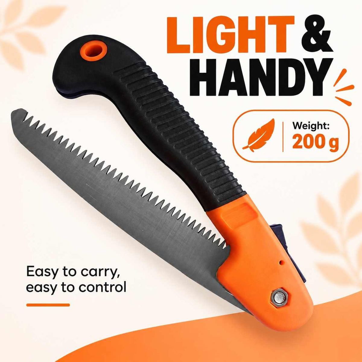 Implemental Folding Pruner Cutter Steel Garden Hand Tool wood with Lock - 1