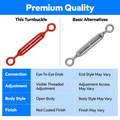 Forged Turnbuckle 12mm Eye and Eye, Galvanized 2Pcs