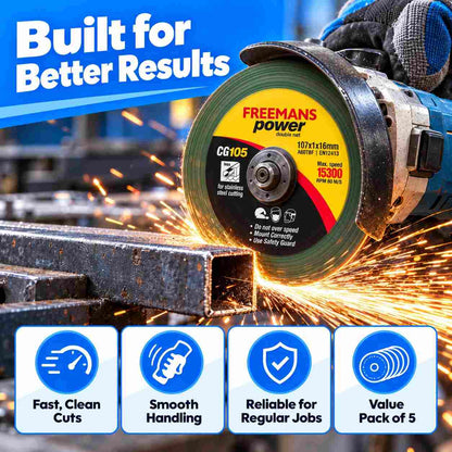 Freemans Power Iron Cutting Wheel 107x1x16mm (Pack of 5)