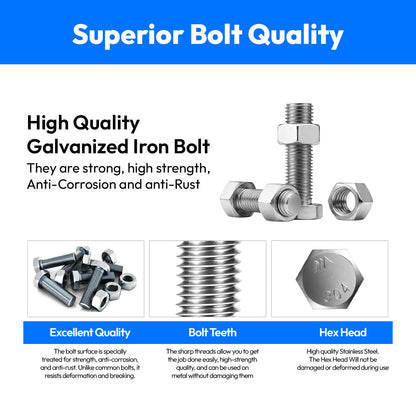 G.I Bolt+ Nut 3/8x1" 25Pcs