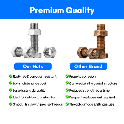 G.I Hex Bolt + Nut 3/8x6-10Pcs