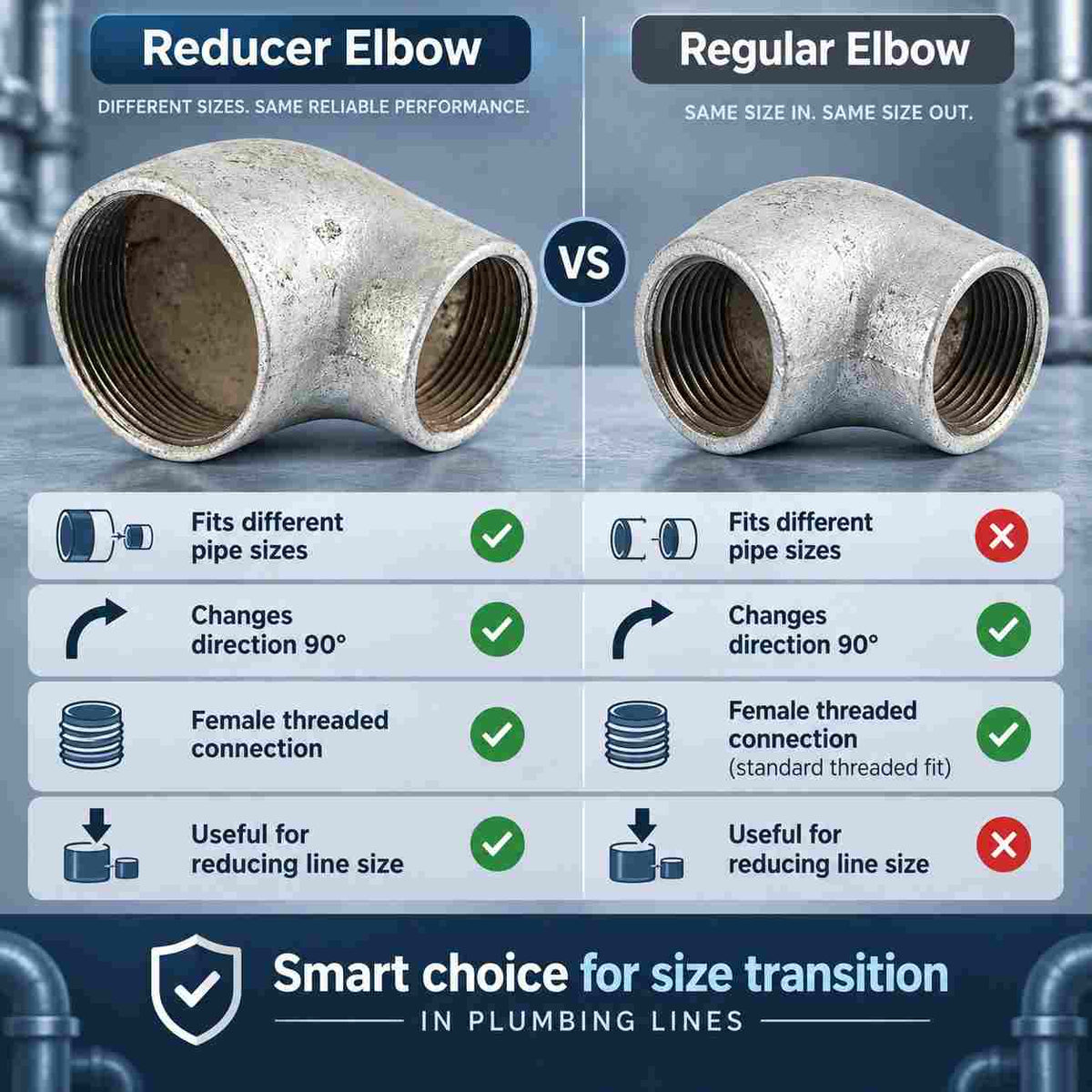 Implemental GI Reducer Elbow For Plumbing Use - 1
