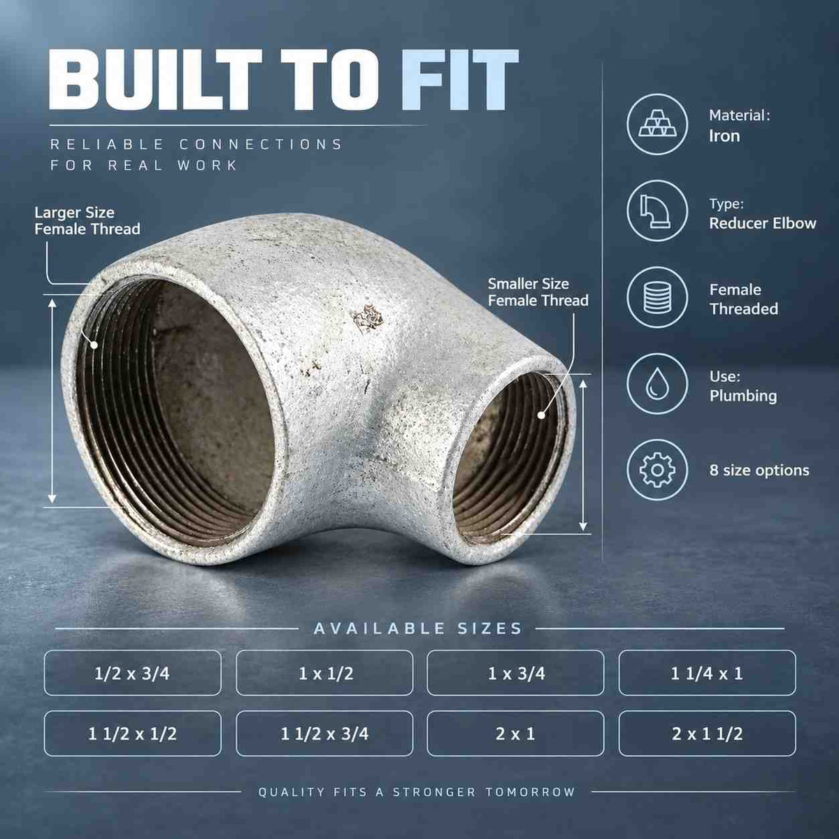 Implemental GI Reducer Elbow For Plumbing Use - 1