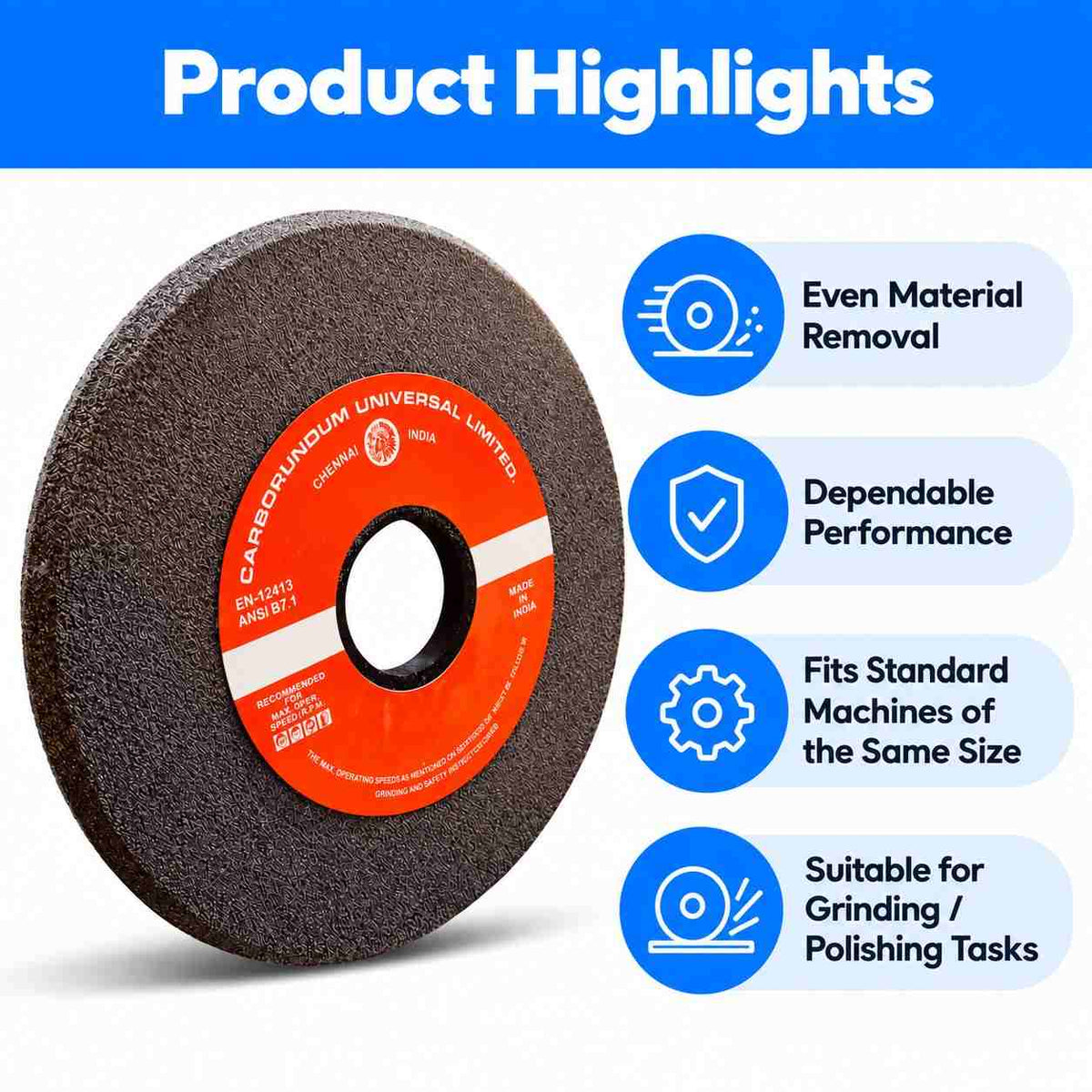 Grinding Wheel 150m x 6mm Bore Size 31.75mm C Face U30