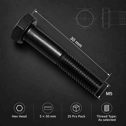 H.T Hex Bolt-5x30MM-25Pcs