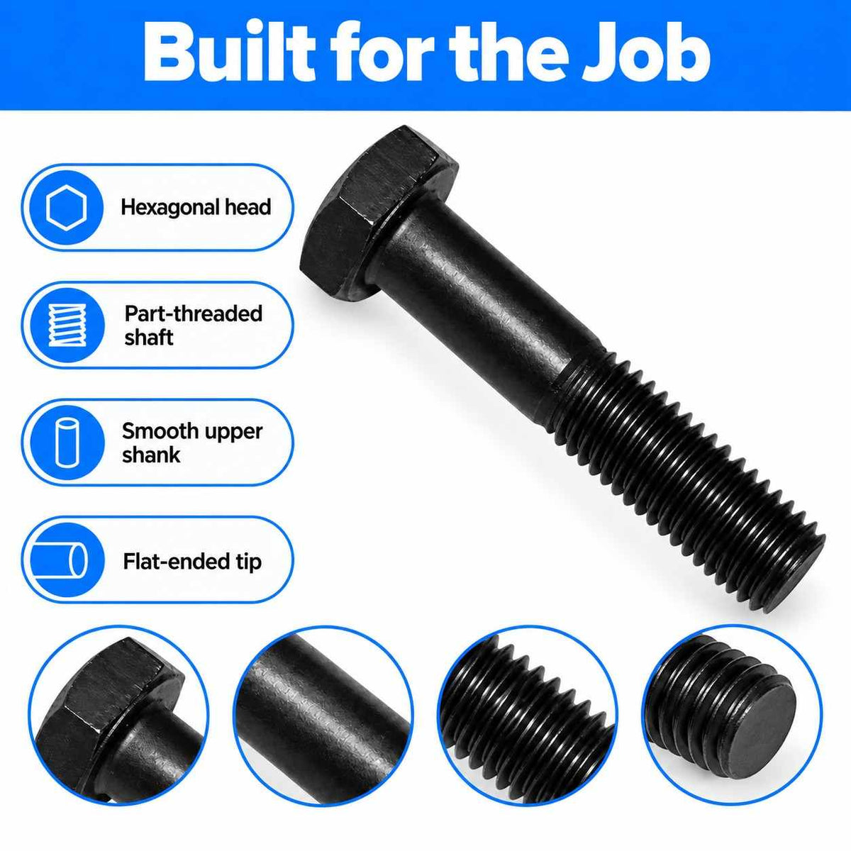 H.T Hex Bolt-5x30MM-25Pcs