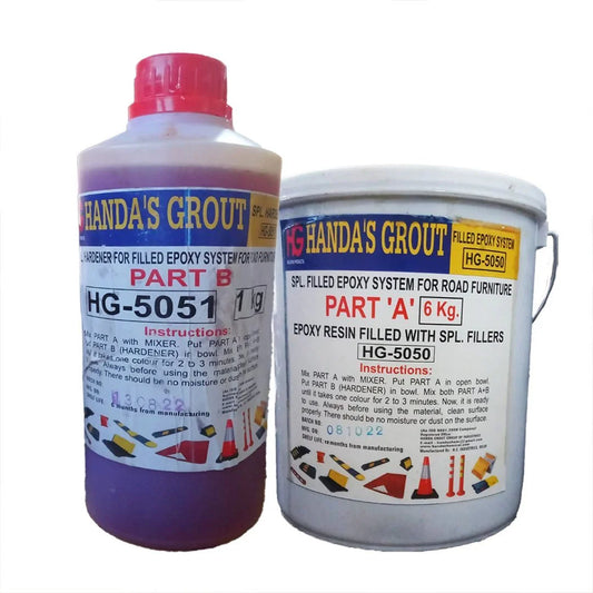HG Handa's Grout SPL. Hardener (Part 'B'1Kg) & Resin (Part 'A' 6Kg) For Road Furniture