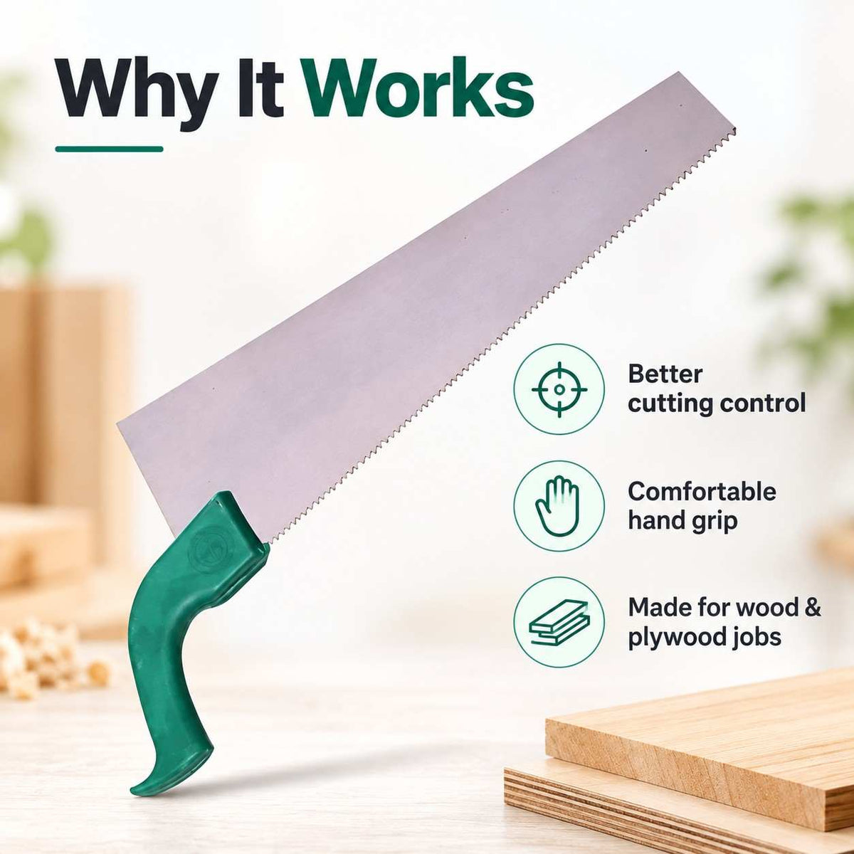Implemental HandSaw For Plywood & Wood Cutting-20 Inch(Aari) - 1