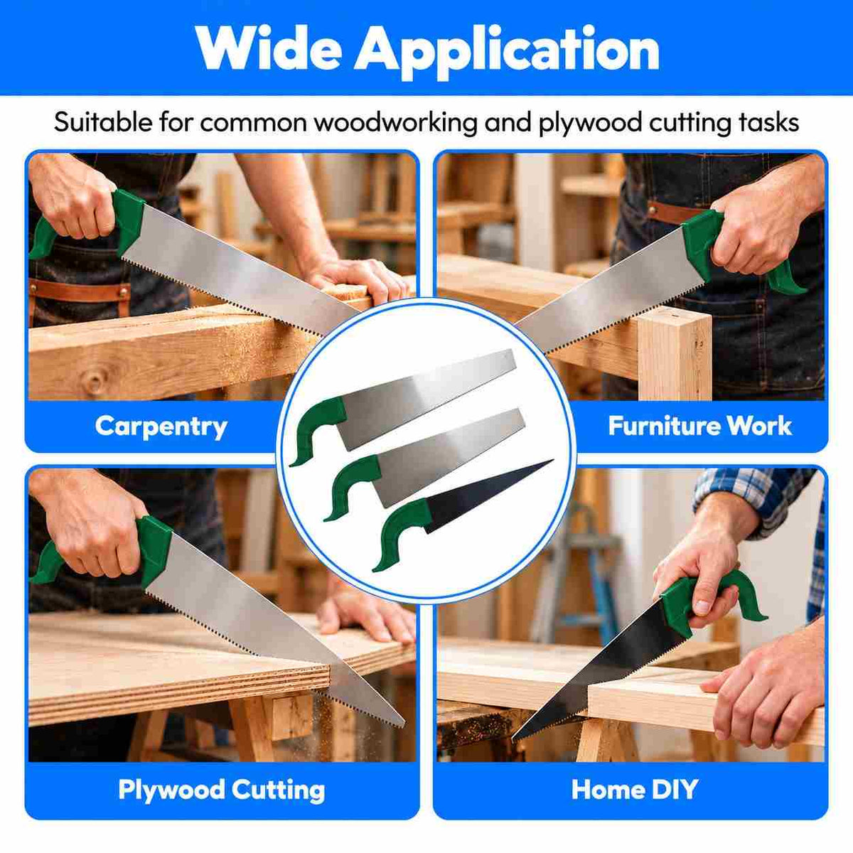 Hand Saw Set For Plywood And Wood Cutting (3 DIFFERENT PIECES)
