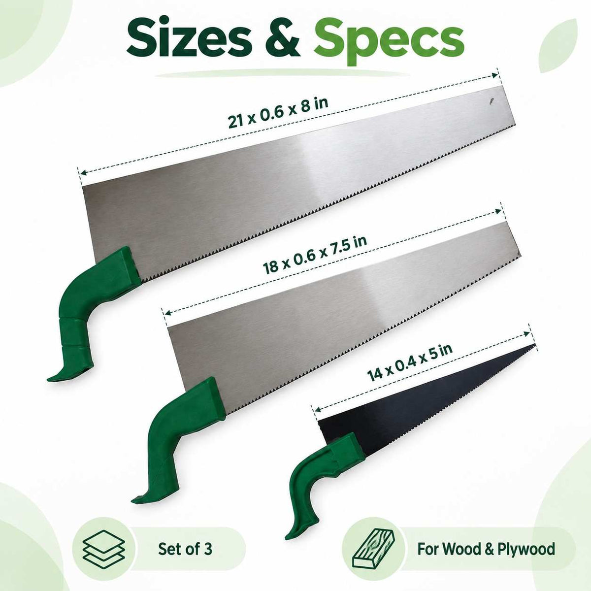 Implemental Hand Saw Set For Plywood And Wood Cutting (3 DIFFERENT PIECES) - 1