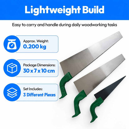 Hand Saw Set For Plywood And Wood Cutting (3 DIFFERENT PIECES)