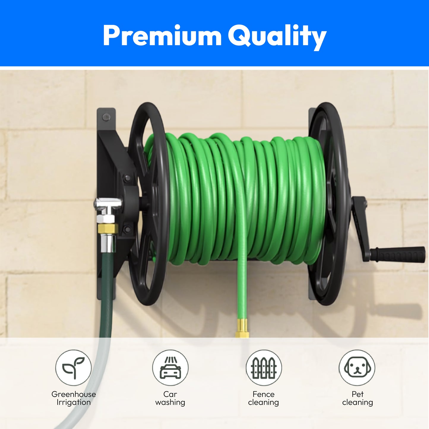 Heavy Duty Hose Reel Garden Appliances Hose Size-1/2"x1/2"