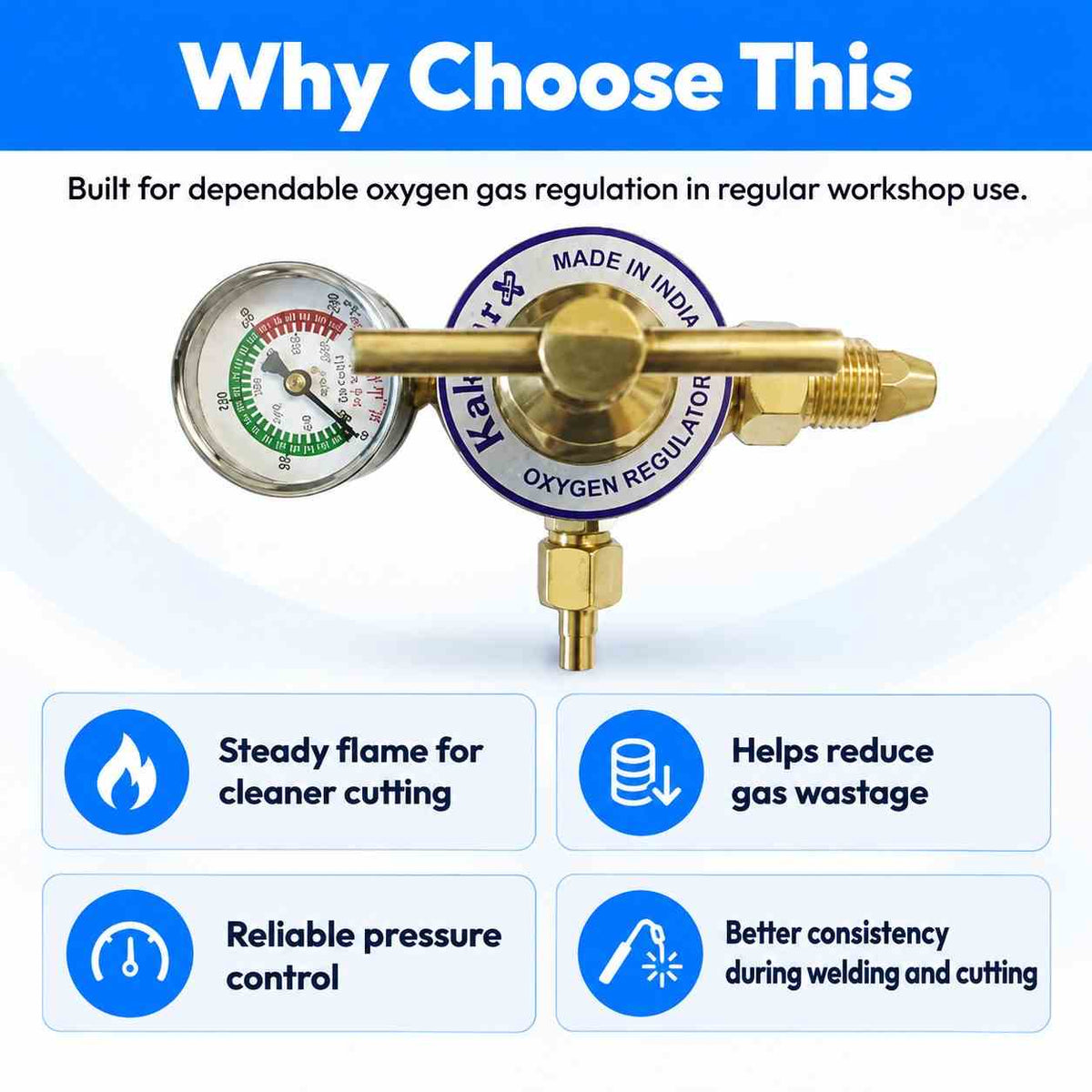Kakkar Single Stage Gauge Oxygen Gas Pressure Regulator