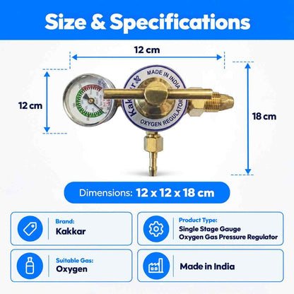 Kakkar Single Stage Gauge Oxygen Gas Pressure Regulator