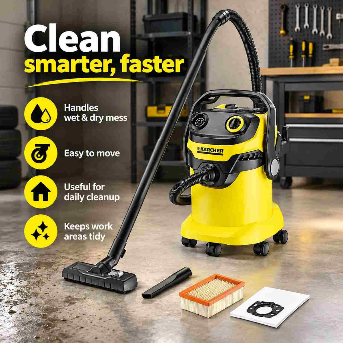 Implemental Karcher Wet & Dry Vacuum Cleaner WD-5 EU - 1
