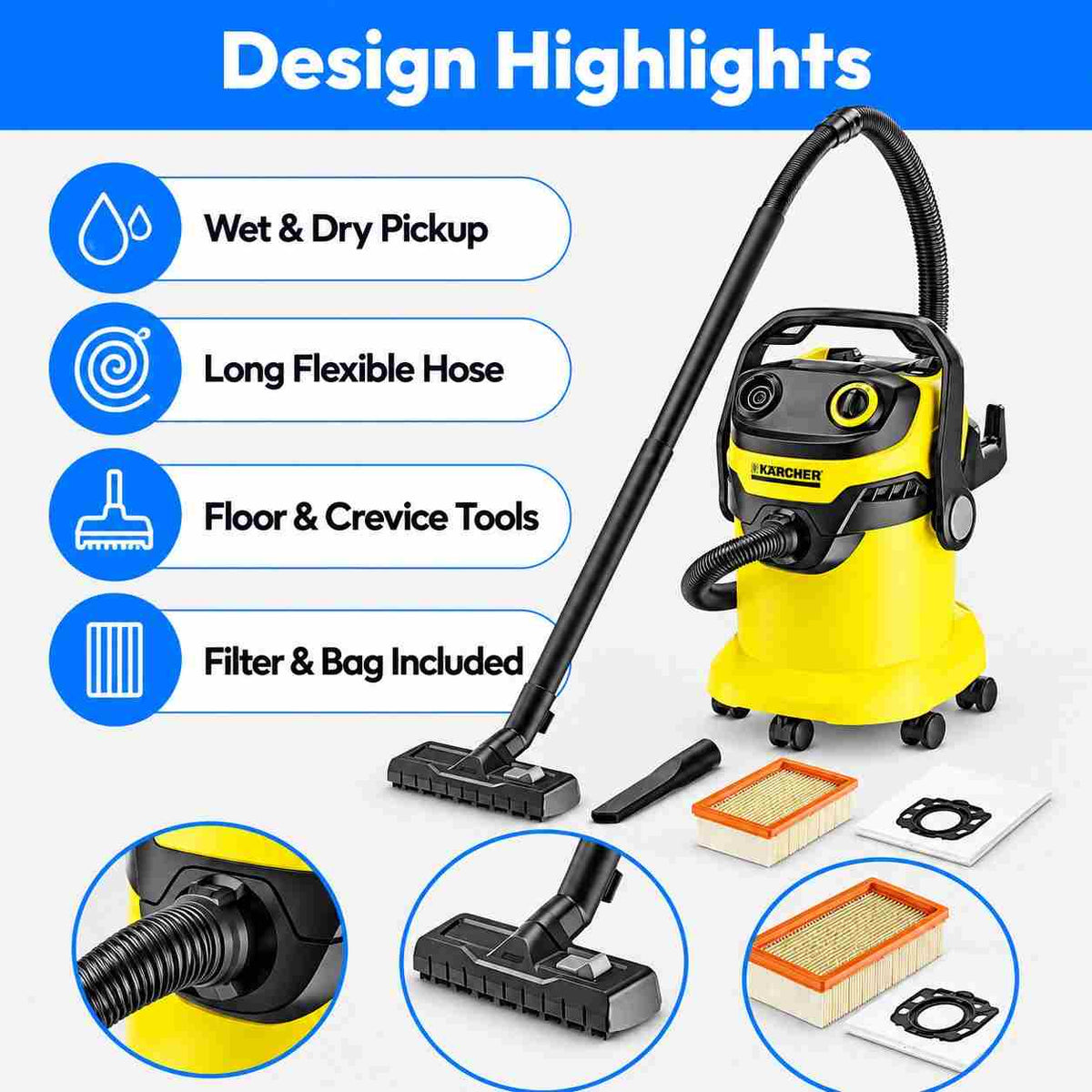 Karcher Wet & Dry Vacuum Cleaner WD-5 EU