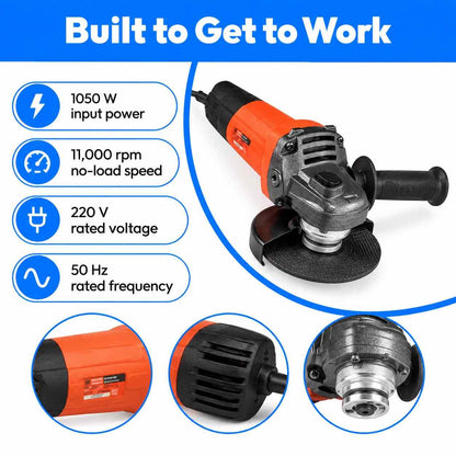 Khaitan Power Angle grinder KI AG4 HD 115MM-1050W