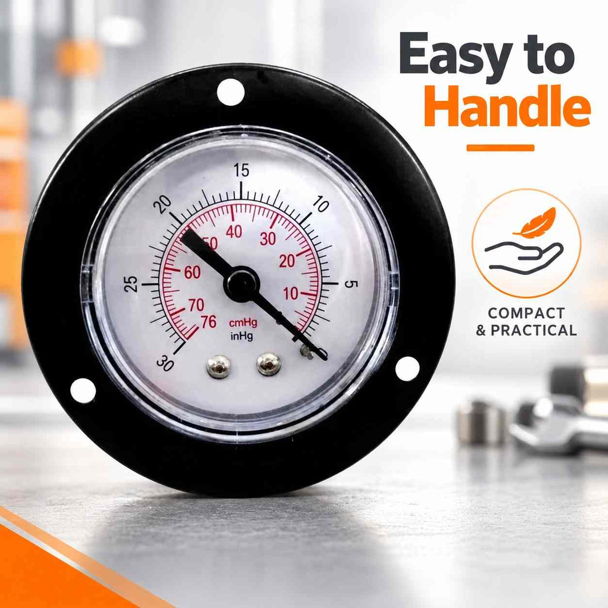 Implemental M.S Pressure Gauge Back Connection-150 PSI-4Inch - 1