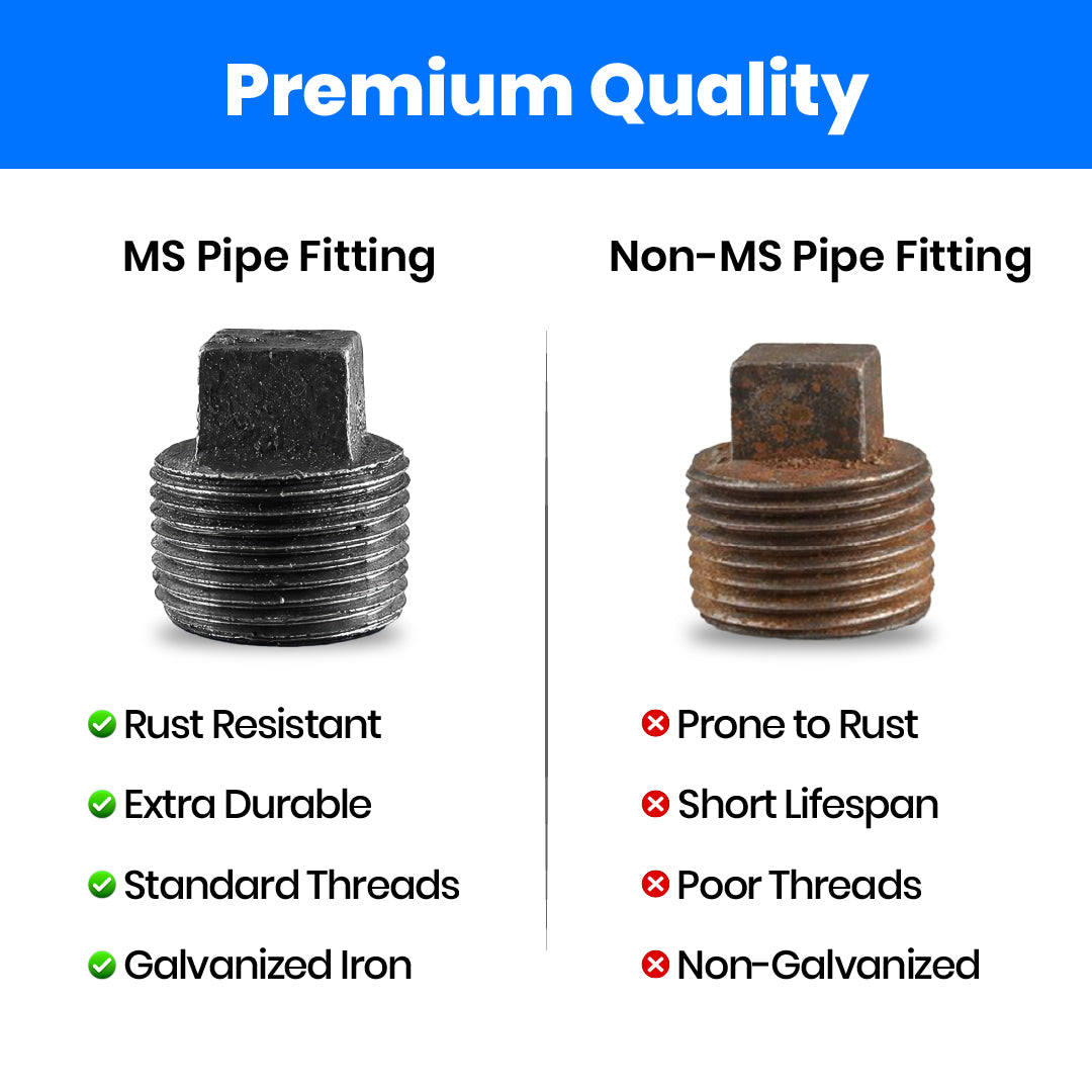 MS Male Plug Pipe Fitting Threaded BSP Pipe Fitting