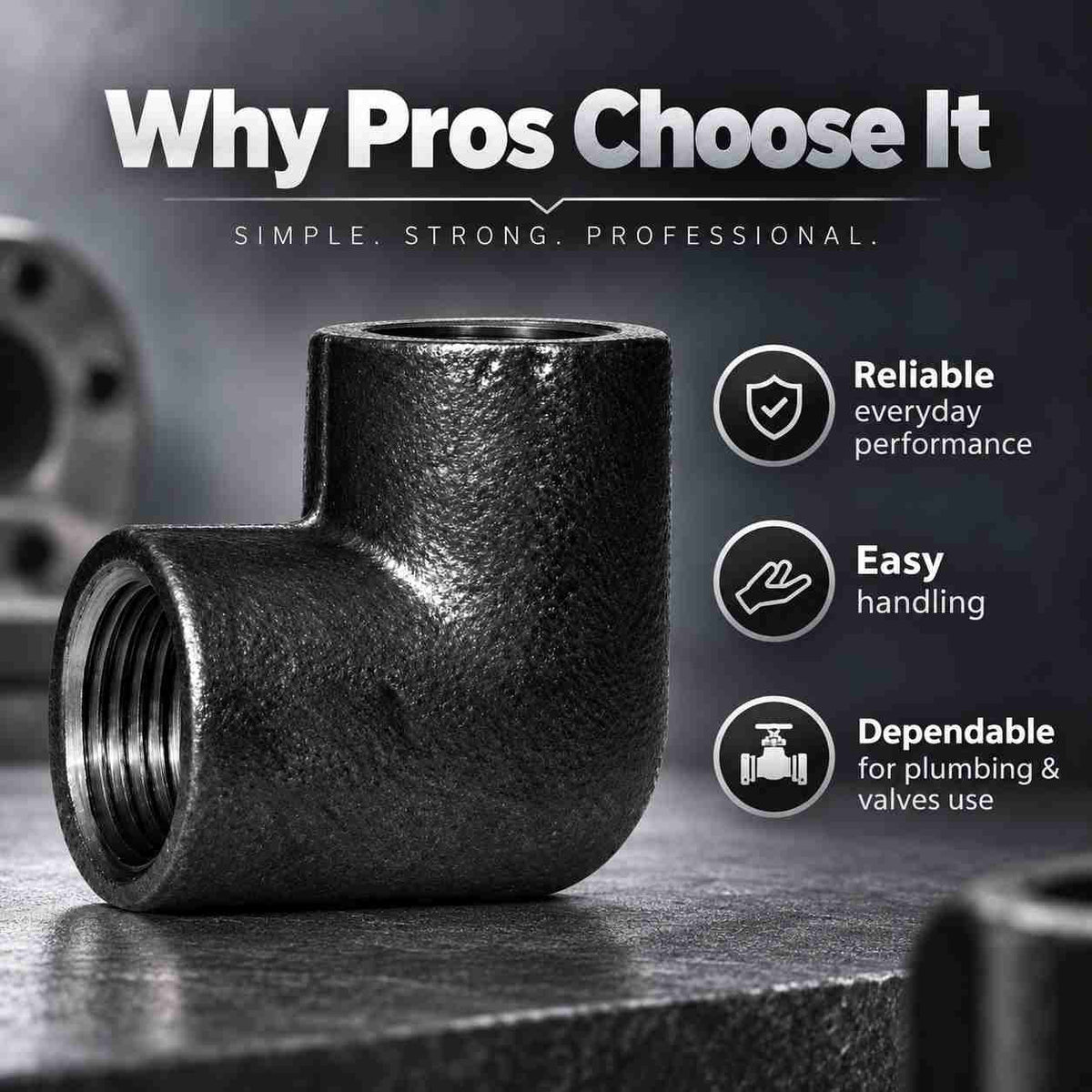 MS Elbow Pipe Fitting Threaded BSP Forged