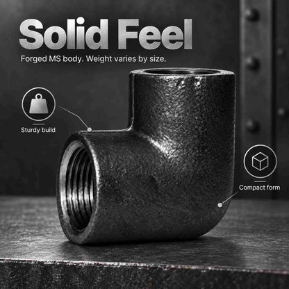 MS Elbow Pipe Fitting Threaded BSP Forged
