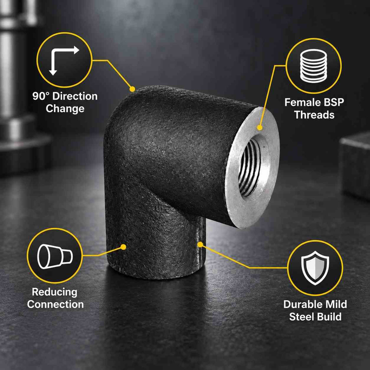 Implemental MS Female Reducing Elbow BSP Threaded - 1