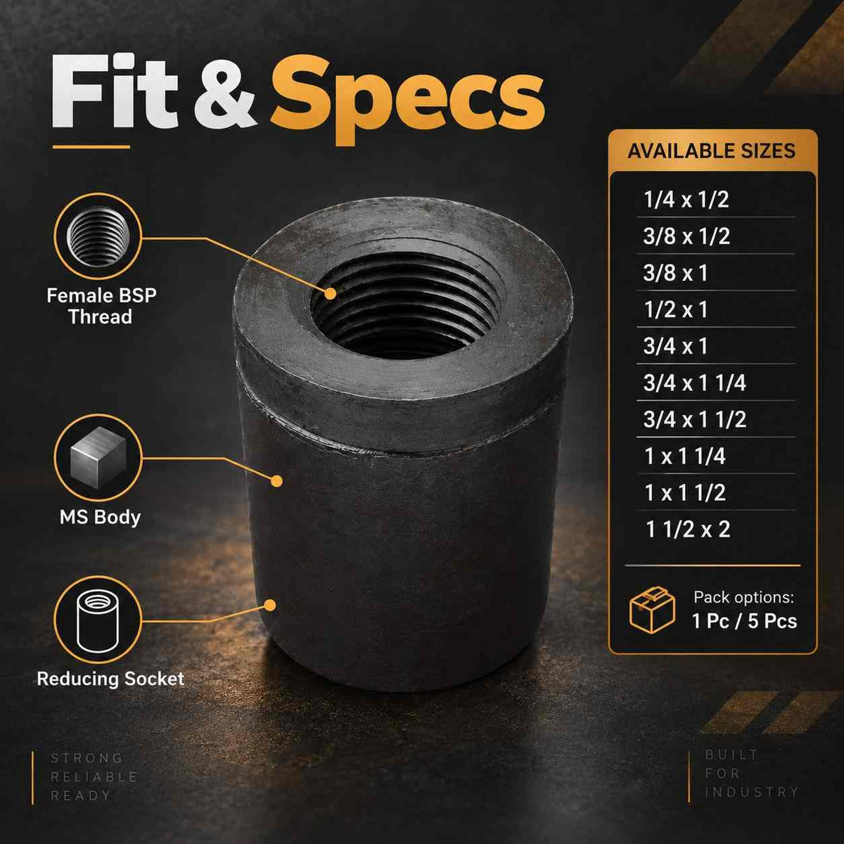 MS Reducing Socket Female Threaded BSP Pipe Fitting