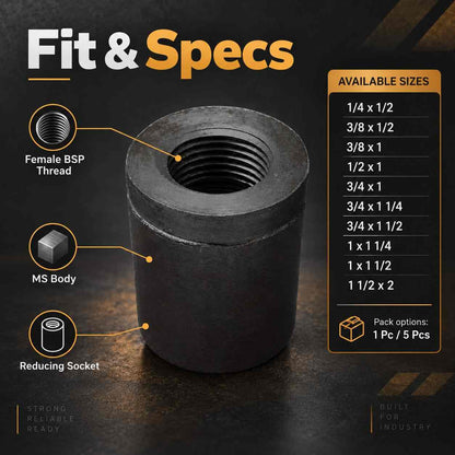MS Reducing Socket Female Threaded BSP Pipe Fitting