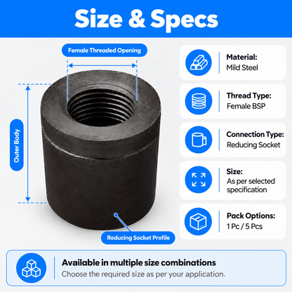 MS Reducing Socket Female Threaded BSP Pipe Fitting