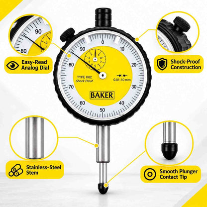 Plunger Dial Gauge Stainless Steel-0-10MM