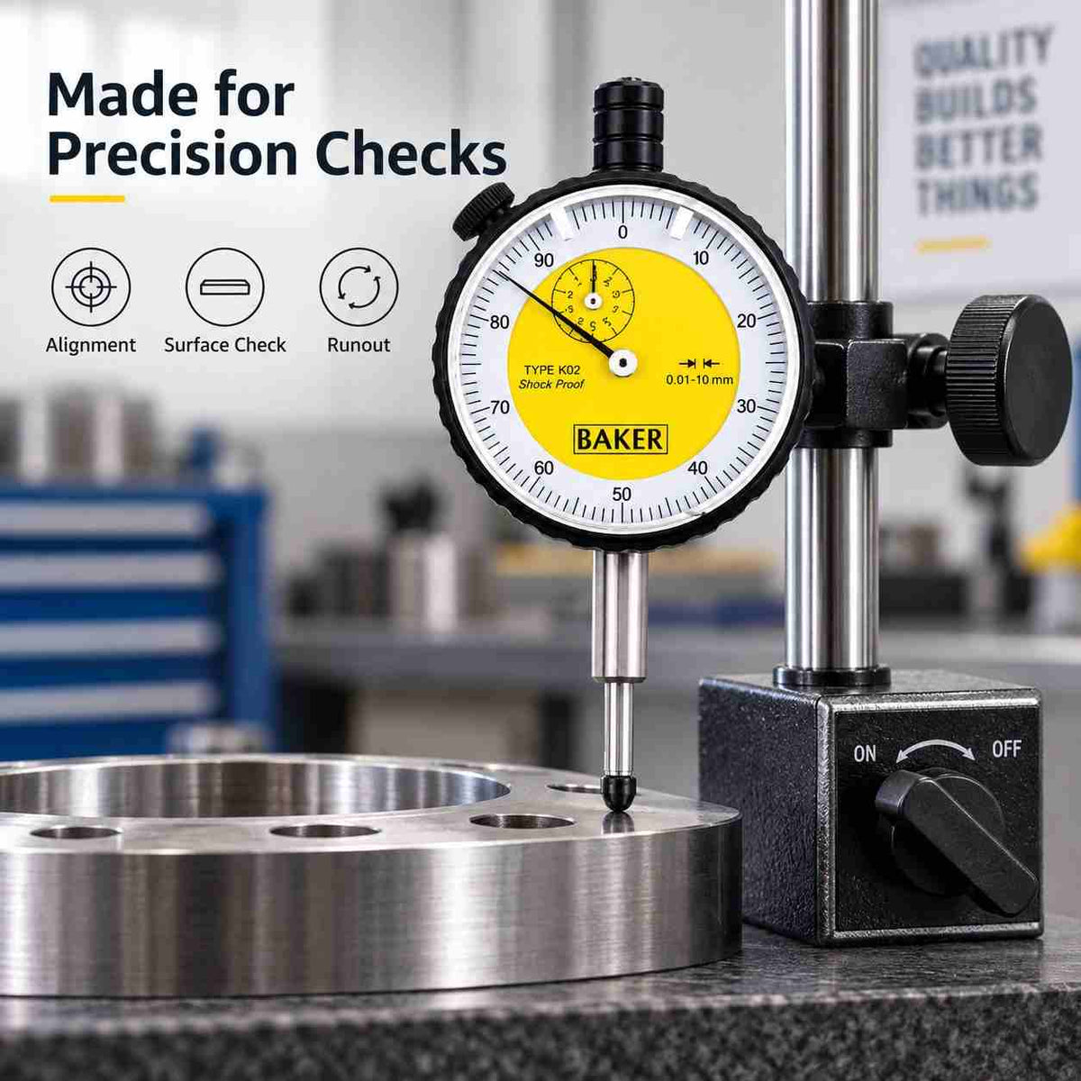 Plunger Dial Gauge Stainless Steel-0-10MM