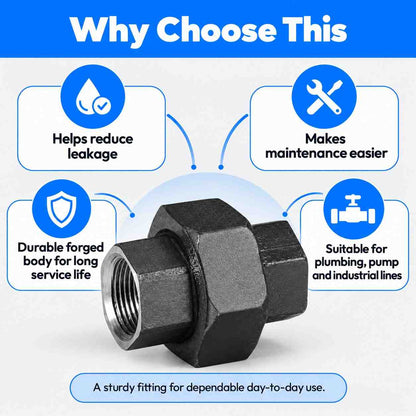 MS Union Pipe Fitting Threaded BSP Forged