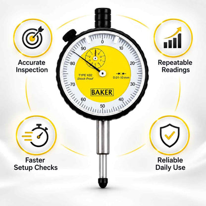 Plunger Dial Gauge Stainless Steel-0-10MM