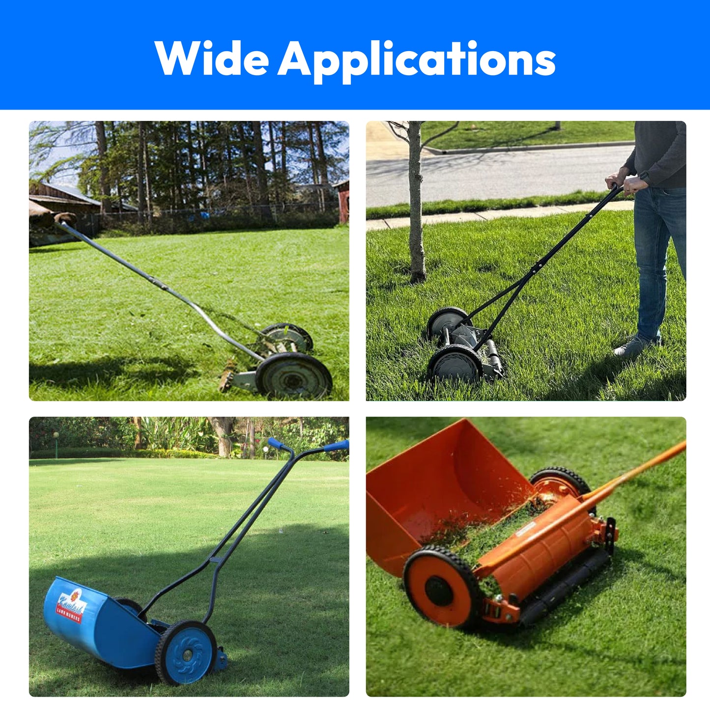 Manual Lawn mower Grass Cutting Machine Rubber Wheel(Set of 2)