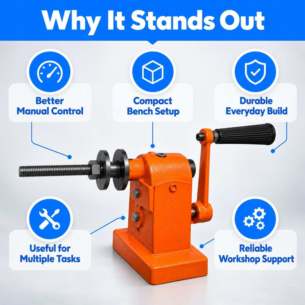 Manual Hand Bench Grinder For Multi Tasking Tool Machine-6Inch