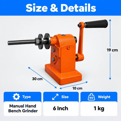 Manual Hand Bench Grinder For Multi Tasking Tool Machine-6Inch