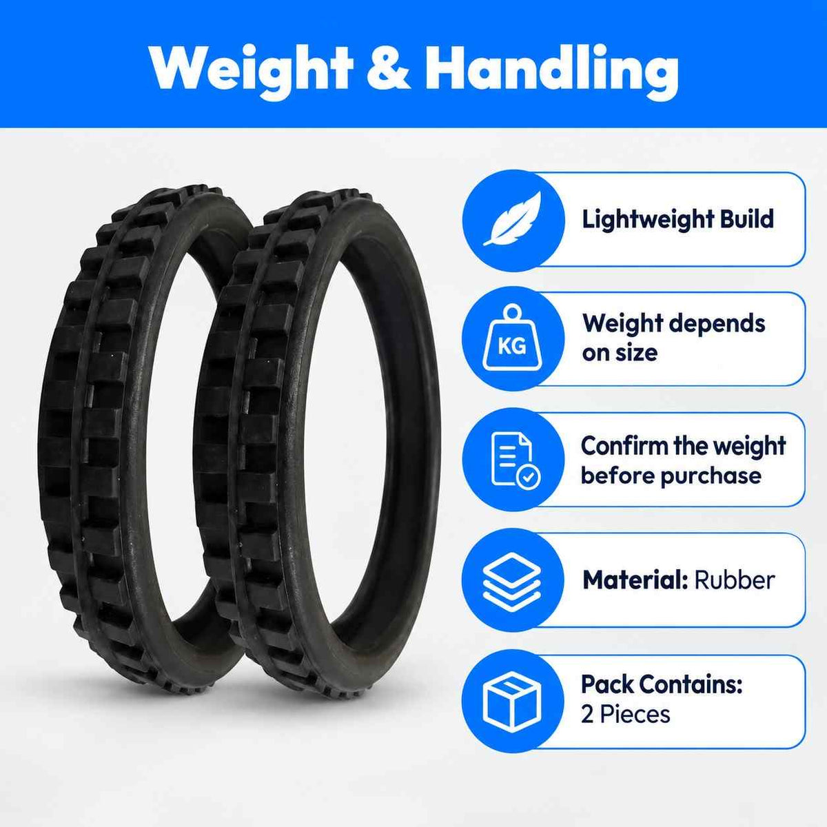 Manual Lawn mower Grass Cutting Machine Rubber Wheel(Set of 2)