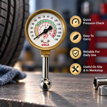 Mayur Air Pressure Gauge Small and Portable 150-PSI