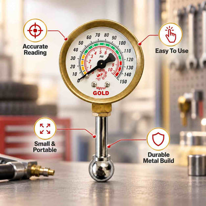 Mayur Air Pressure Gauge Small and Portable 150-PSI