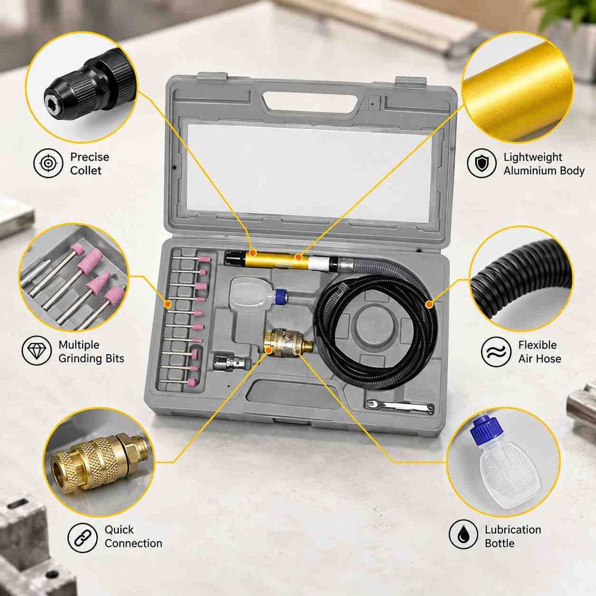Mini Air Pneumatic Die Micro Grinding Rotary-AT-3170-AT-3180