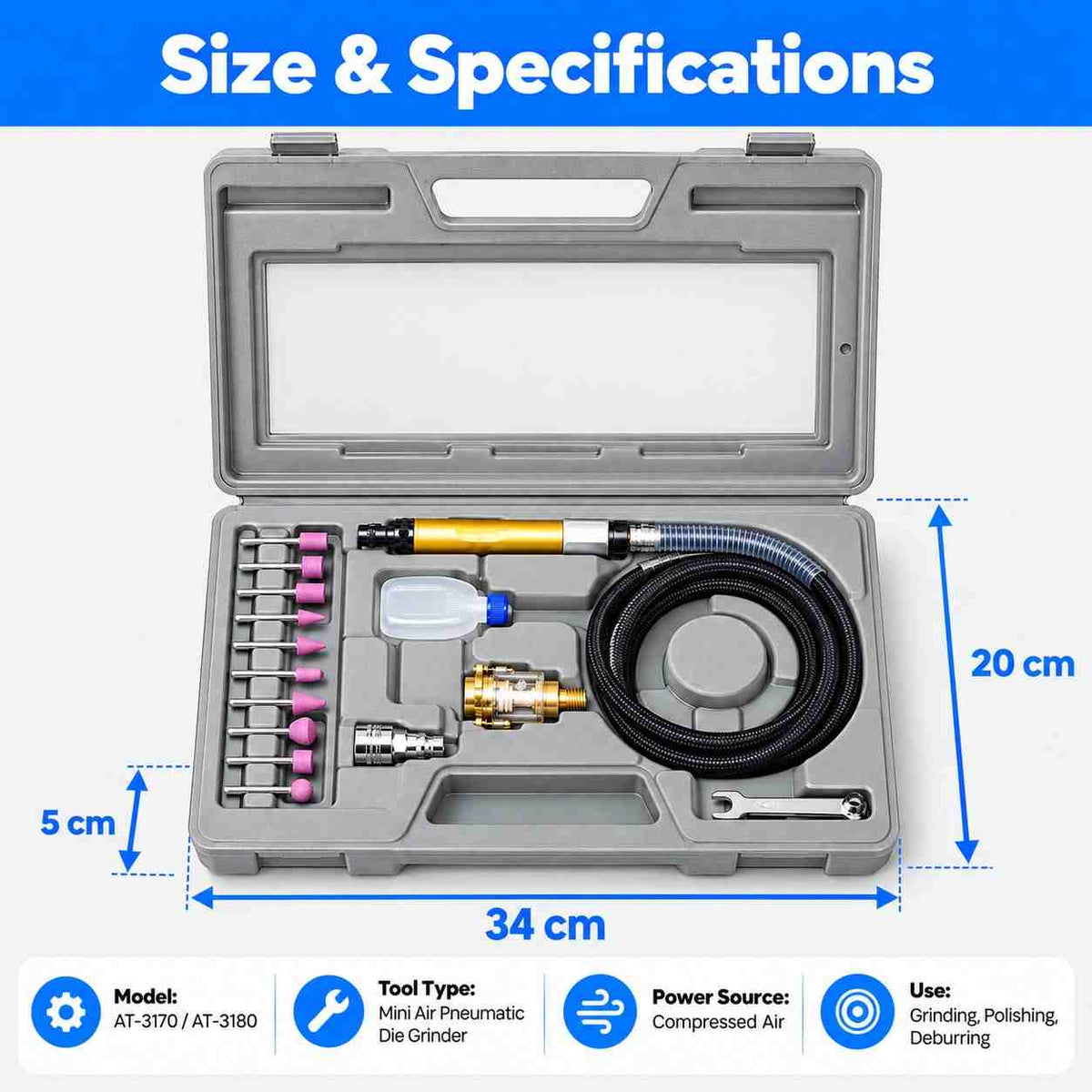 Mini Air Pneumatic Die Micro Grinding Rotary-AT-3170-AT-3180