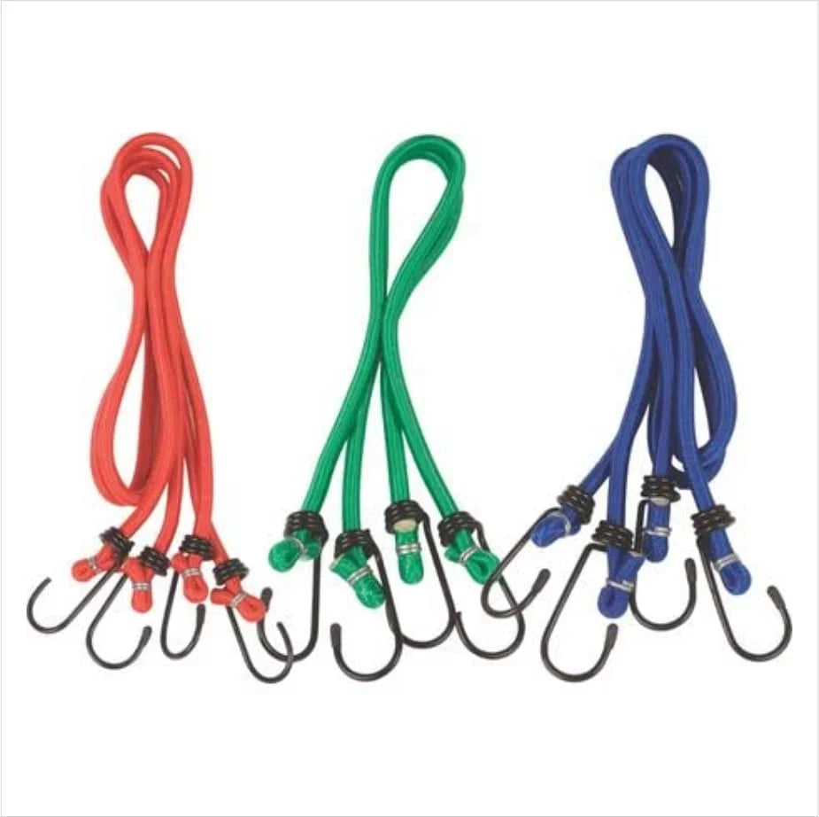 Multicolour Nylon and Polyester Bungee/Shock Cord Cables-Set of 3