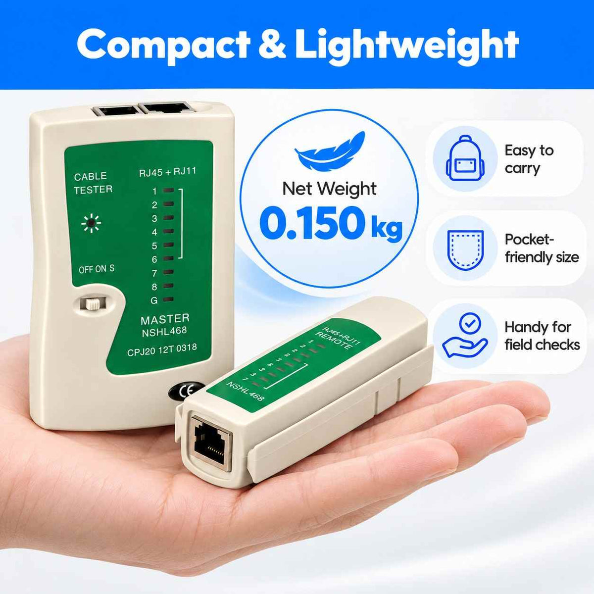 Network Cable Tester Lan & Cable Tester RJ45 & RJ11